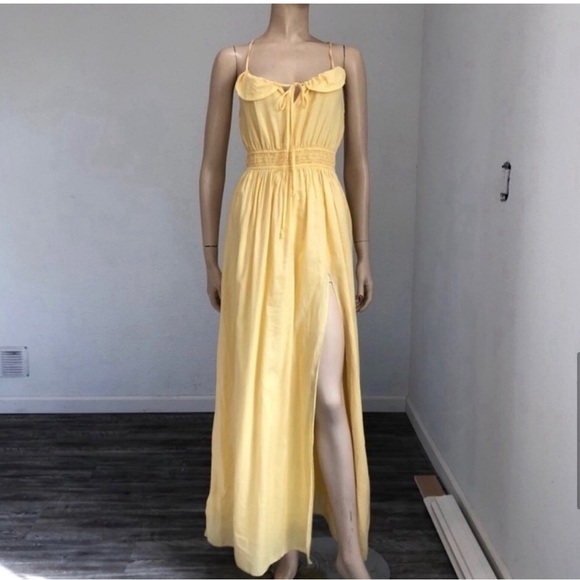 BCBGeneration maxi yellow sleeveless racerback dress size:XS - Picture 10 of 16